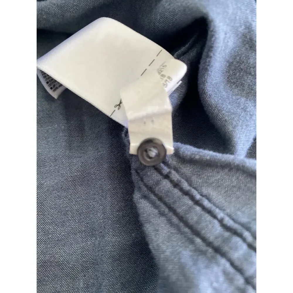 Banana Republic Blue Gray Black Plaid Button‎ Up Men’s Slim Fit Shirt Size M
